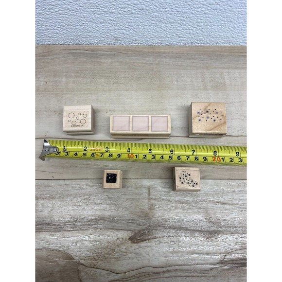 Mixed Brands Set Of 5 Wood Mounted Rubber Stamps Art - Picture 3 of 3